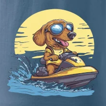 Jazvečík na vodnom skútri