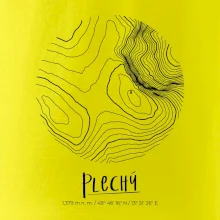 Plechý - vrstevnice v kruhu