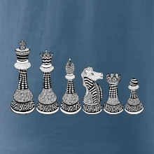 Šachové figúrky v rade - kreslené