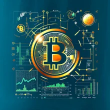 Bitcoin logo s grafmi