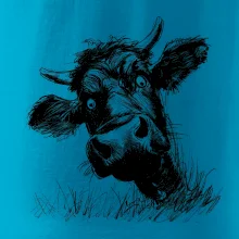 Čiernobiela karikatúra čierna krava hlava Čiernobiela karikatúra čierna krava hlava