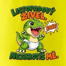Listopadový živel zelený dinosaurus rex v plence