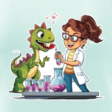 Chemik a dinosaurus - dievča