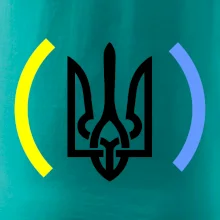 Ukrajina trojzubec s farbami