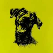 Čiernobiela karikatúra Labrador tmavý