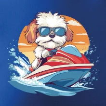 Bišónik na vodnom skútri