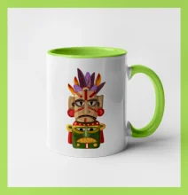 Mayová maska s perím