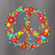 Peace symbol červené kvety