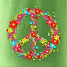 Peace symbol červené kvety