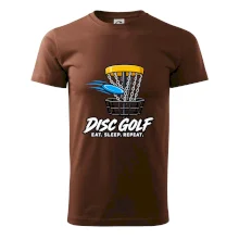 Discgolfový kôš s letiacim diskom eat sleep repeat