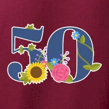 Kvetinové číslo kreslené - 50