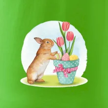 Veľkonočný zajačik tulipány