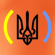 Ukrajina trojzubec s farbami