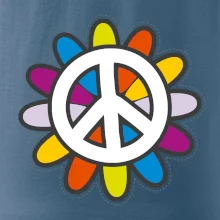 Peace symbol s kreslenou kvetinou