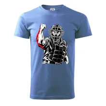 Baseballový rozhodčí signalizuje strike