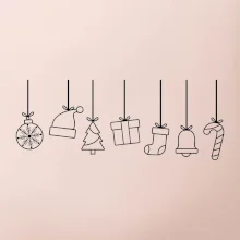 Rodinné vianočné tričká - Vianočné ozdoby na povrázku