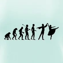 Evolúcia tanec - muž a žena so sukňou