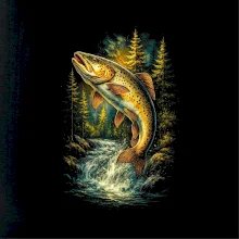 Obrázok pstruh a stromy