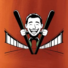 Vysmiatý kreslený skokan