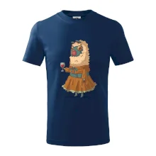 Alpaka s vínom žena