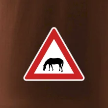 Dopravná značka - Pozor pasúci sa kôň