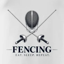 Šermířská maska se zkříženými kordy eat sleep repeat