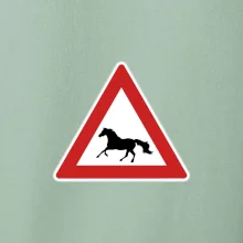 Dopravná značka - Pozor kôň bežiaci