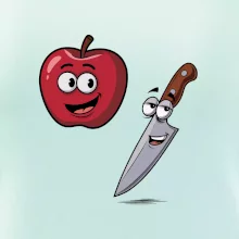 Parové tričko - Jablko a nôž