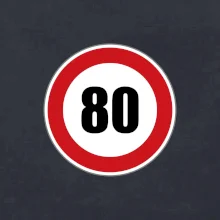 Dopravná značka - obmedzenie rýchlosti 80