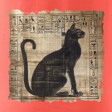 Egyptské hieroglyfy mačka