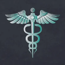 Hrdinovia zdravotníctva - logo (Pecka design)