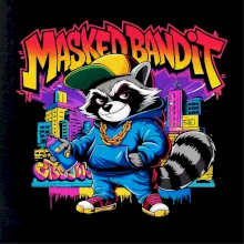 Mýval - masked bandit graffiti