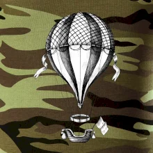 Teplovzdušný balón kreslený