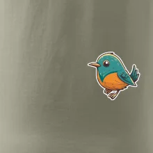 Vtáčik kreslený na prsníku