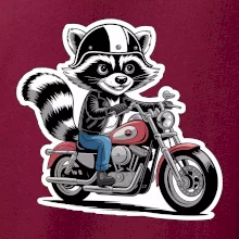 Mýval na motorke kreslený