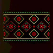 Ukrajinský vzor - Červeno Zelený