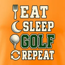 Eat sleep golf repeat typografie