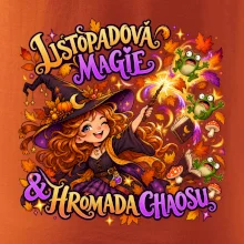Listopadová čarodějka kouzlí podzimní žáby