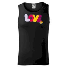 Love nápis s kvetinou