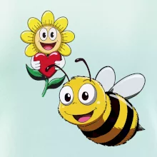 Parové tričko - Včela a kvetina