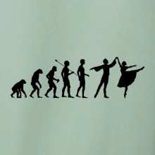 Evolúcia tanec - muž a žena so sukňou