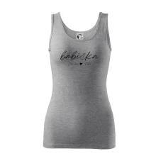 Babička Tričko s menami detí písacie písmo