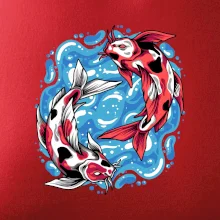 Yin & Yang Koi kapor - červený Yin & Yang Koi kapor - červený