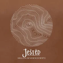 Ještěd - vrstevnice v kruhu