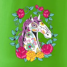 Kôň farebný s kvetinami