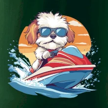 Bišónik na vodnom skútri