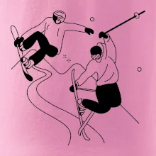 Lyžovanie - kreslené obrázok