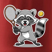 Mýval hrá tenis kreslený