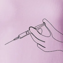 Ruka a injekcia jedným ťahom