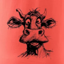 Čiernobiela karikatúra svetlá krava hlava